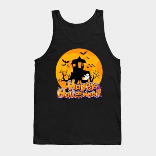 Halloween haunted house with ghost Tank Top